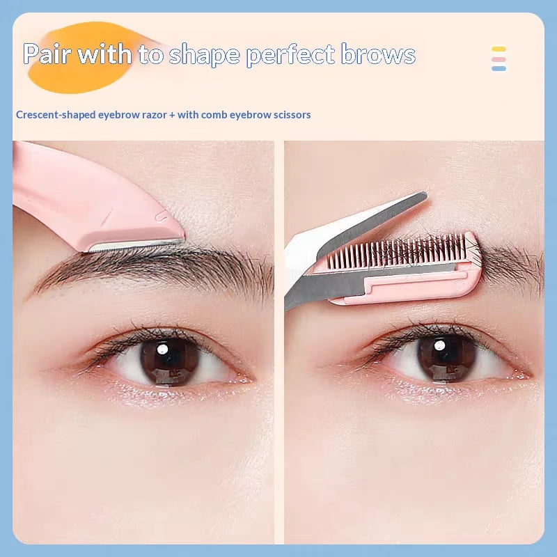 Eyebrow Grooming Set – Scissors with Comb & Safety Razor
