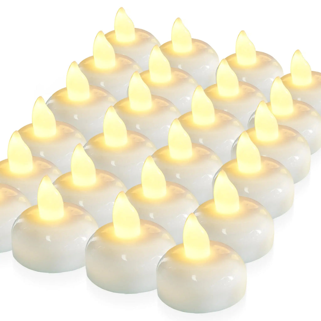 Flameless Floating LED Tealights – Waterproof 12-Pack, 100H