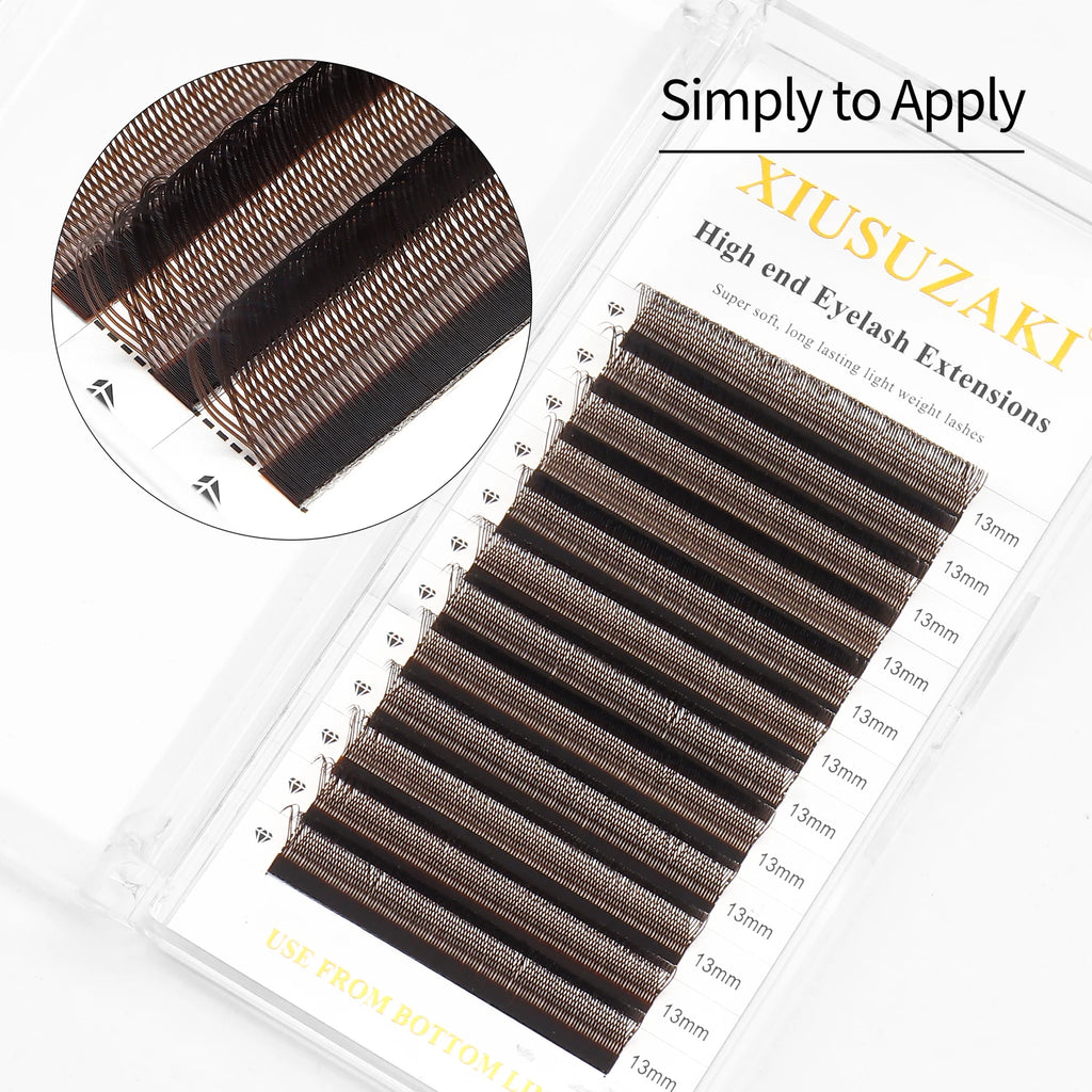 XIUSUZAKI 5D U-Shape Mink Brown Premade Volume Lash Extensions
