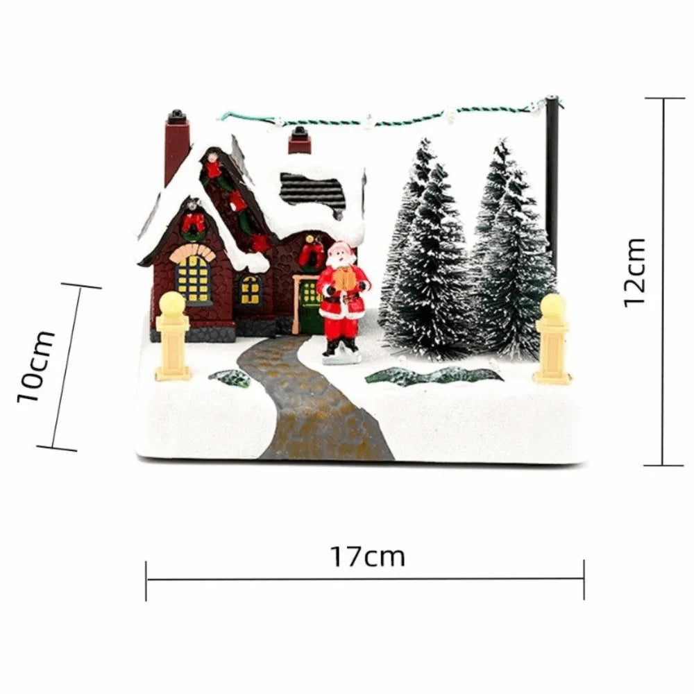 Christmas LED Village Music Box – Glowing Resin Xmas Decor