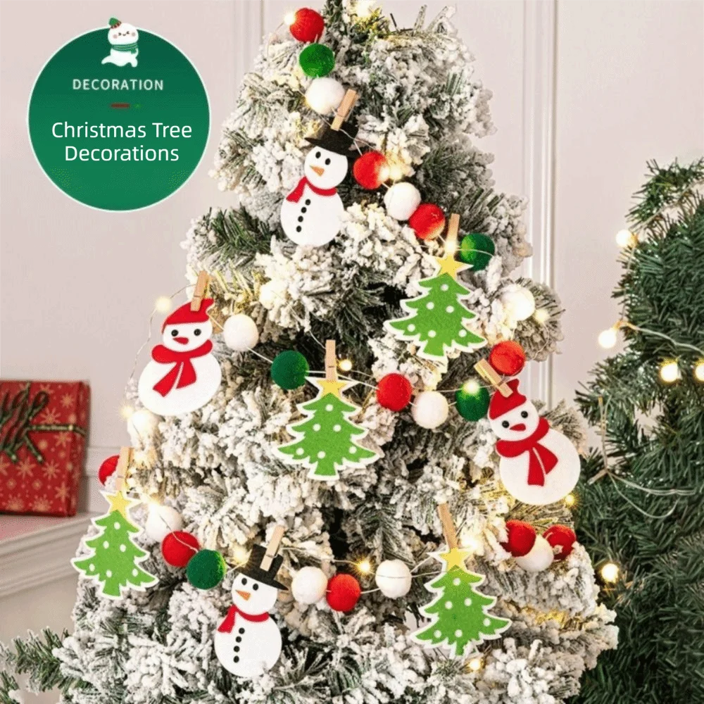 DIY Felt Christmas Banner Set – Furry Balls & LED Lights
