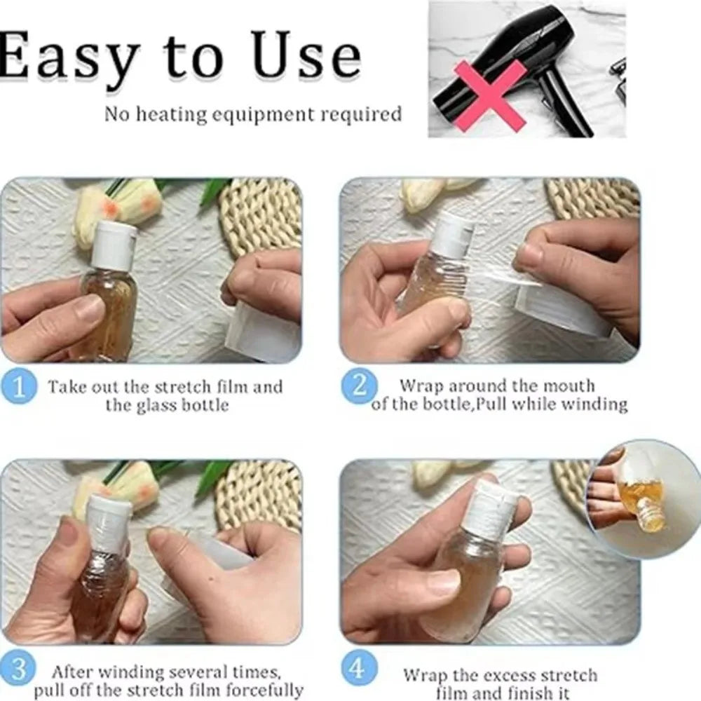PE Stretch Bottle Sealing Film – Anti-Leak & Airtight Roll