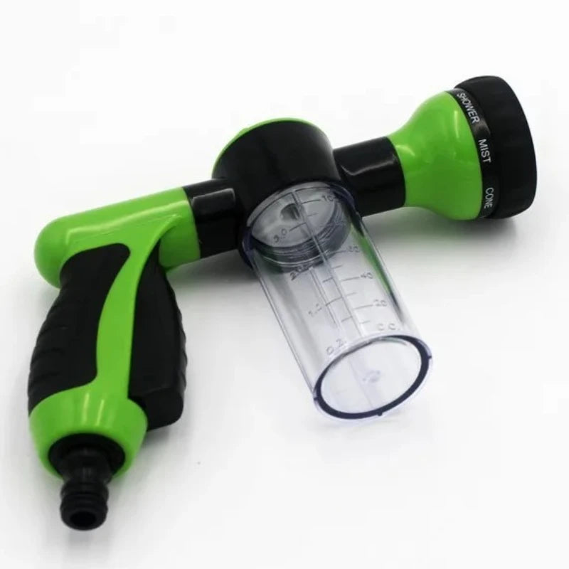 8-Pattern Garden Hose Nozzle Sprayer with Foam Container