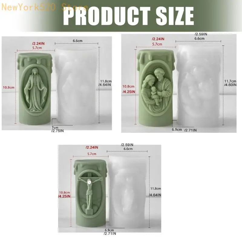 Nativity Scene Cylindrical Silicone Mold – Multipurpose Craft Mould
