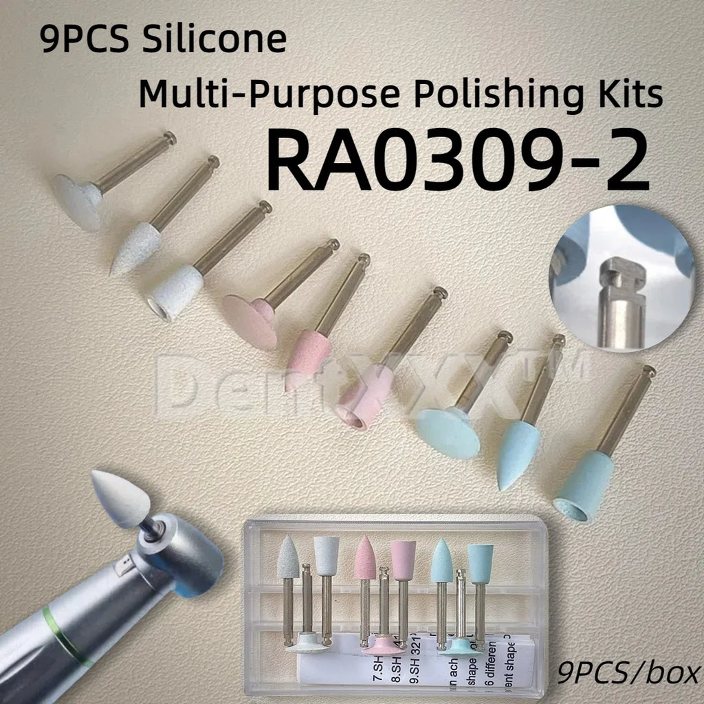 9-Pc Silicone Polishing Kit – 3-Step Grinding & Buffing Bits