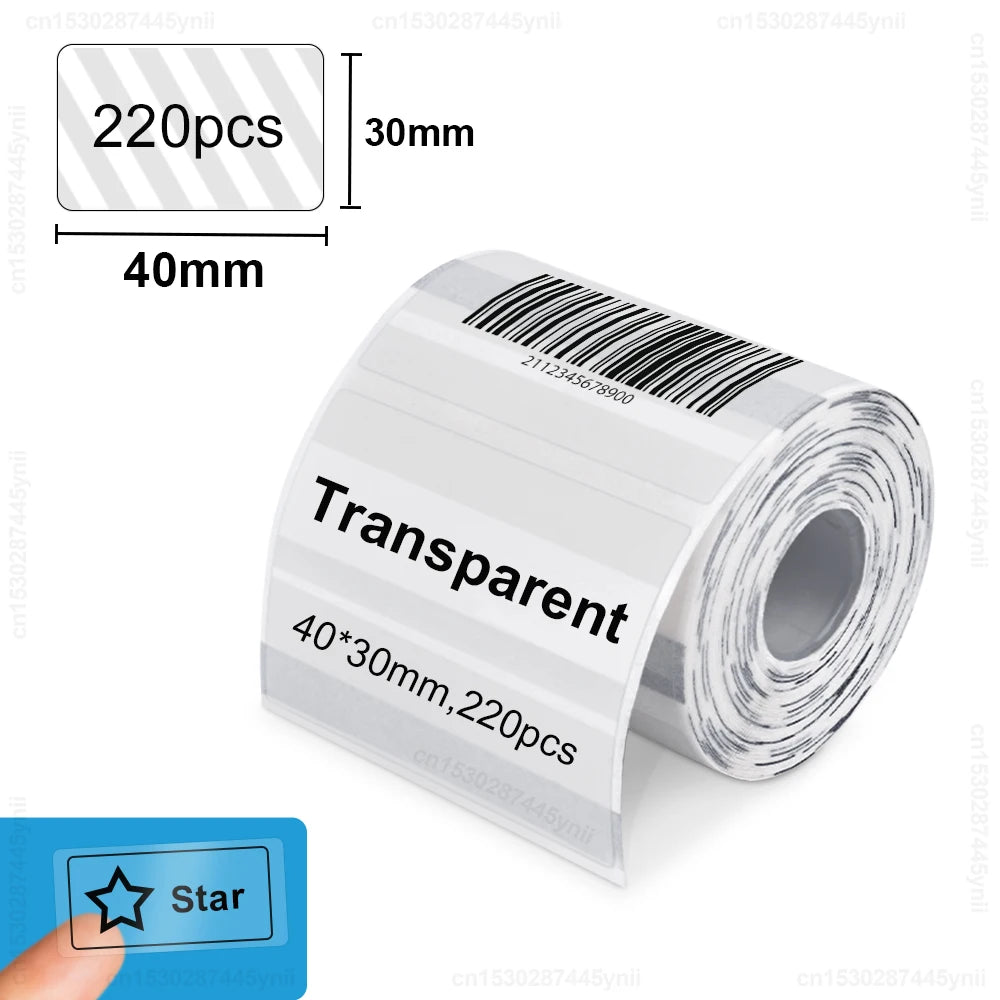 Labelwell E210 Thermal Label Paper – White & Transparent Rolls