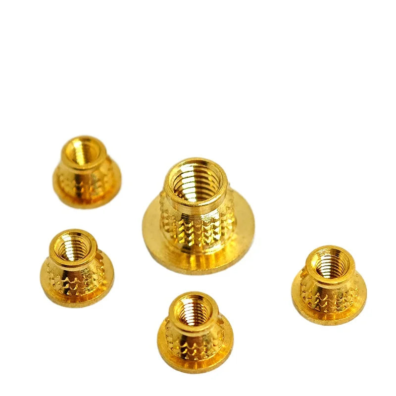 Brass Knurled Threaded Inserts M3 M4 M5 M6 Cold Press Nutserts