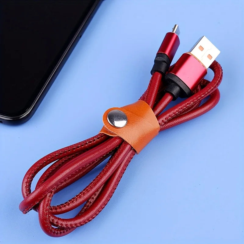 PU Leather Cable Ties Assorted Colors – 2/5/10 Pack