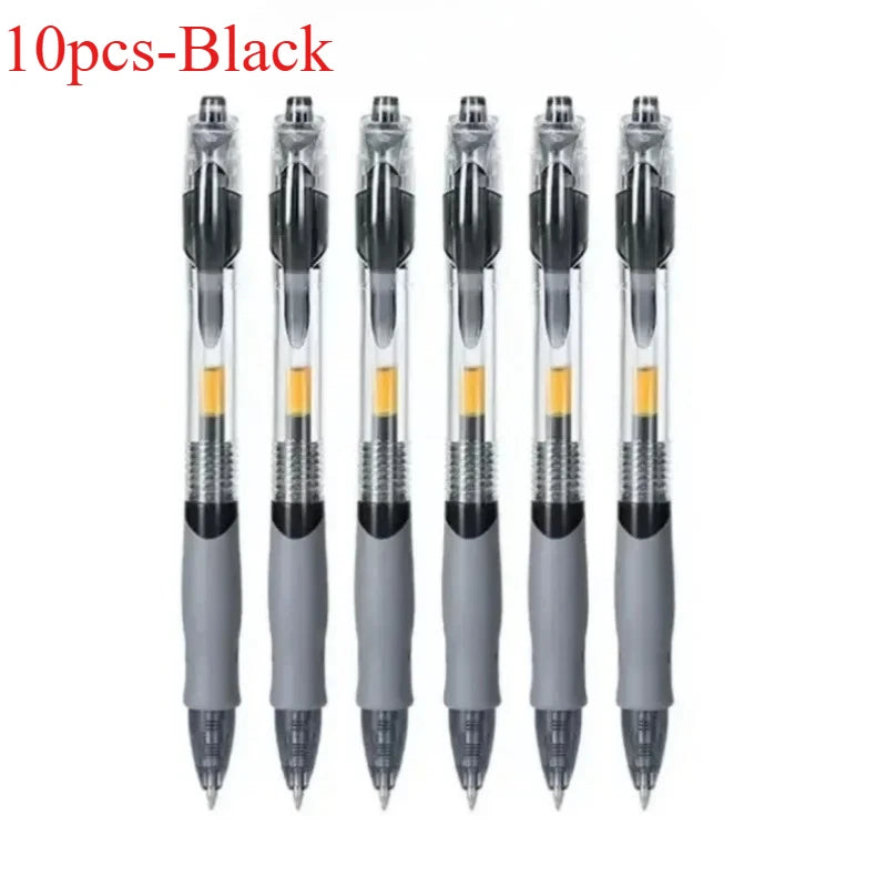 Retractable Gel Pen Set 5/10 Pcs – Black Red Blue Ink