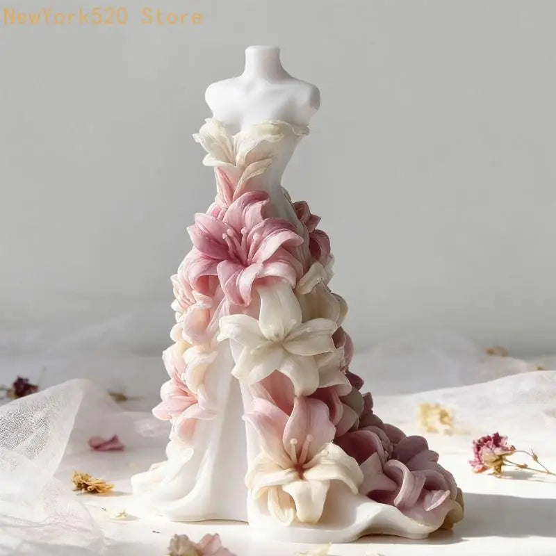 Wedding Dress Silicone Mold for Soap, Candle & Fondant