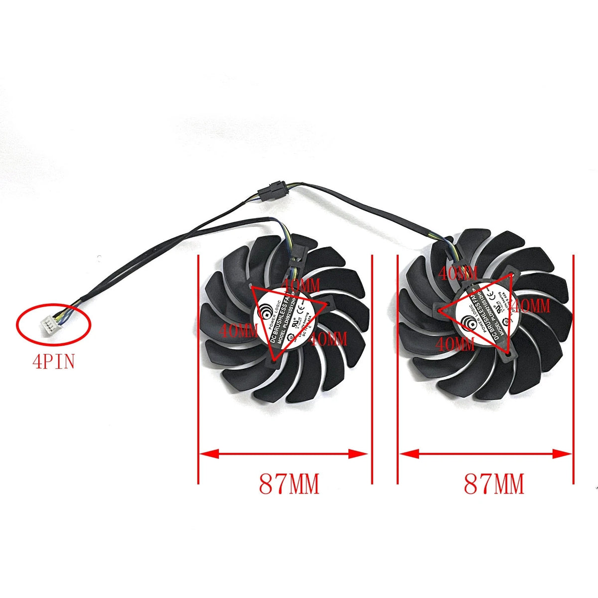 GPU Cooling Fan PLD09210S12HH 87mm for MSI RX 5700 XT MECH