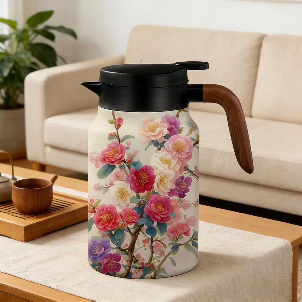 Vintage Floral Stainless Steel Teapot 1.5L with Infuser