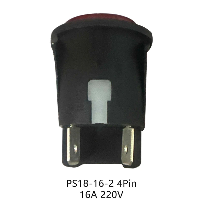 Red Illuminated Push Button Rocker Switch 16A 250V 4-Pin PS18-16-2