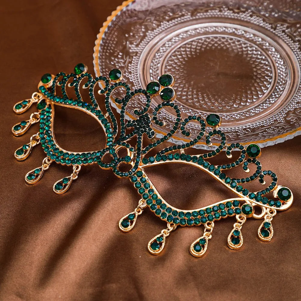 Luxury Rhinestone Masquerade Half Face Mask for Women