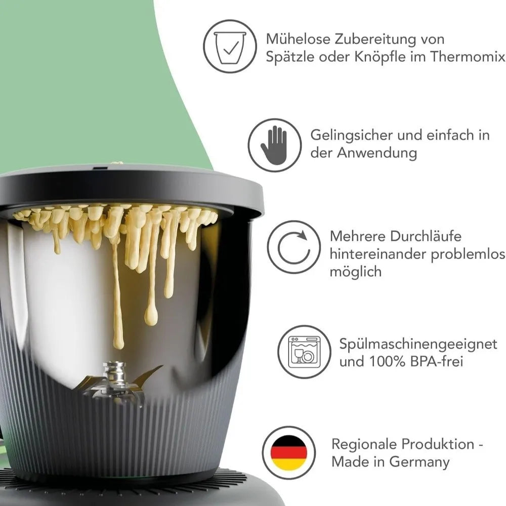 Fine Mesh Pasta Sieve & Spaetzle Grater for Thermomix TM7