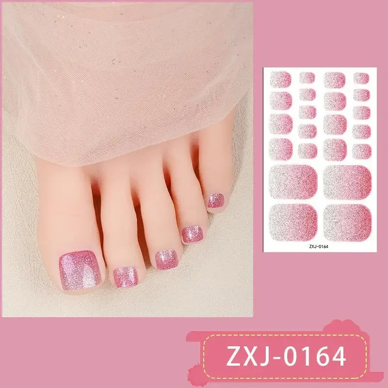 Glitter Self-Adhesive Toe Nail Wraps – Full Cover Shiny Decals