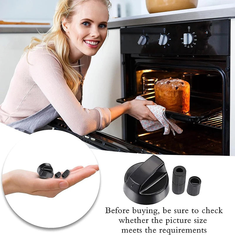 4-Pack Universal Gas Stove Replacement Knobs + 12 Adapters