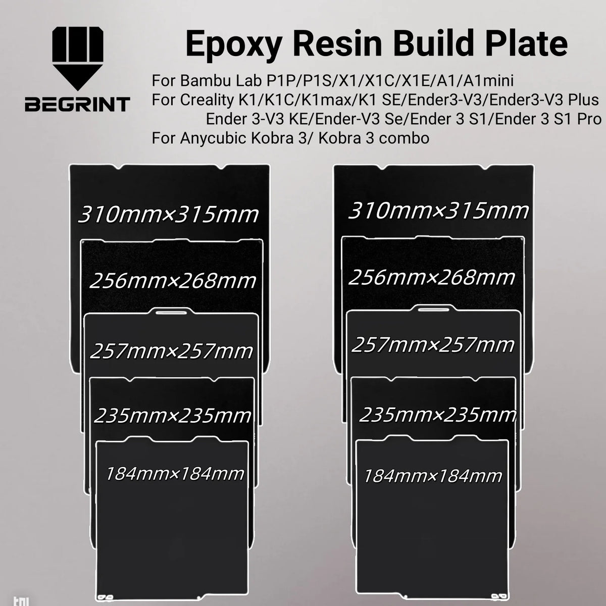 Epoxy Resin Build Plate Double-Sided Spring Steel Sheet | BEGRINT