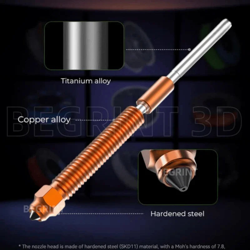 BEGRINT Hardened Steel Quick-Swap Nozzle Kit – Creality K2 Plus