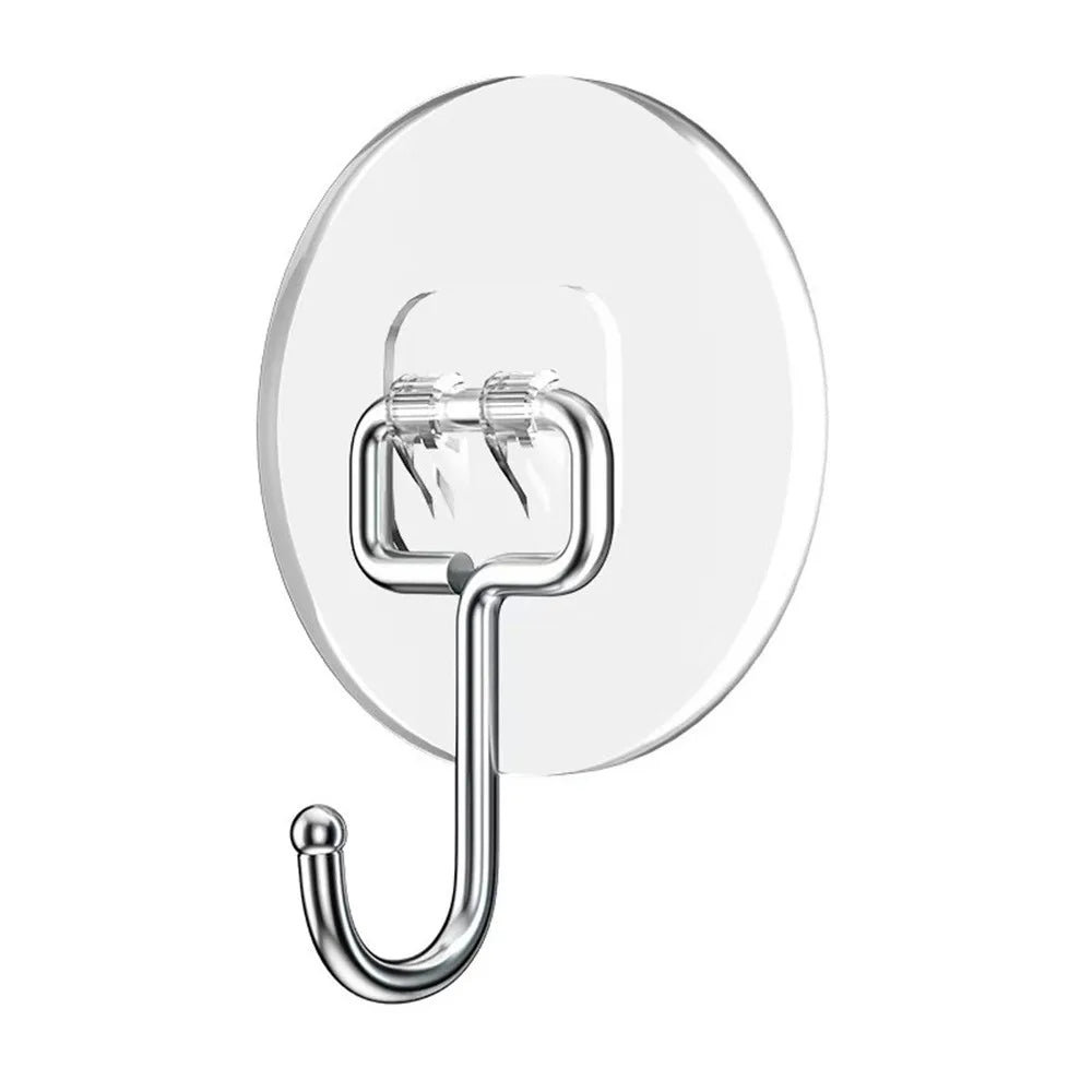 Transparent Wall-Mounted Adhesive Hook – Traceless Storage Rack