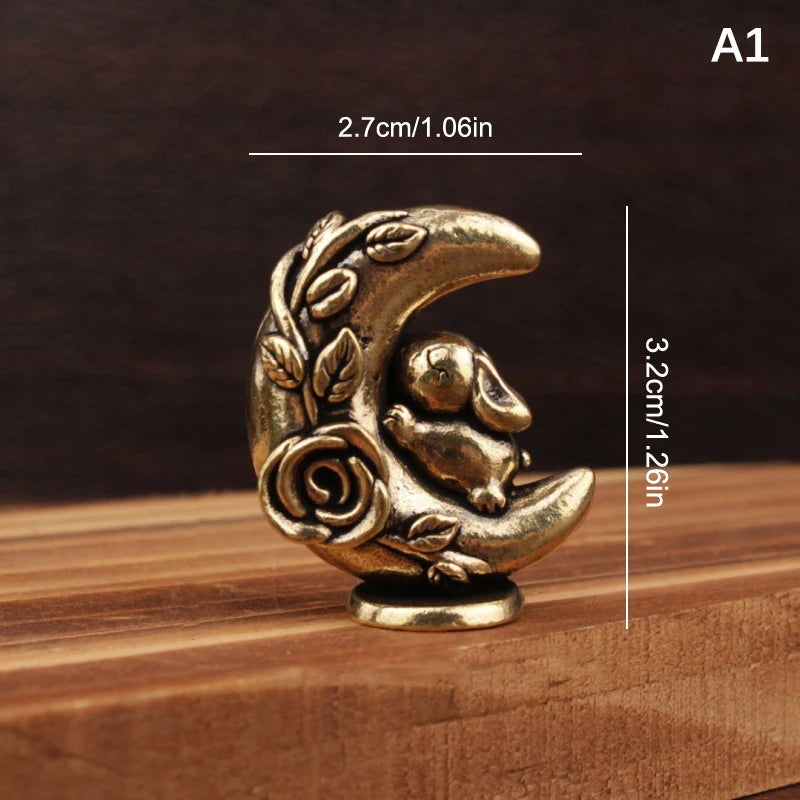 Vintage Brass Rabbit Statue – Feng Shui Figurine & Easter Décor
