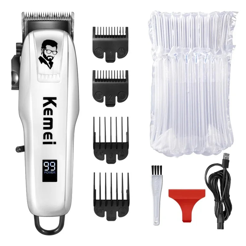 Kemei PG809A Cordless Hair Clipper – LED Display Trimmer