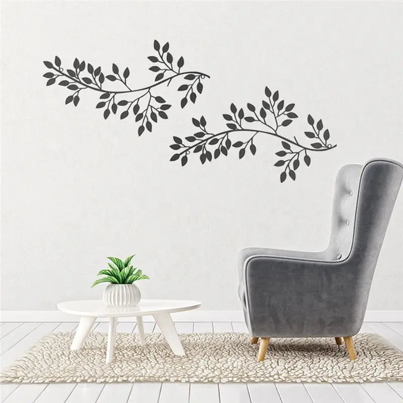 Metal Olive Branch Leaf Wall Art 2-Piece Set | Home Décor