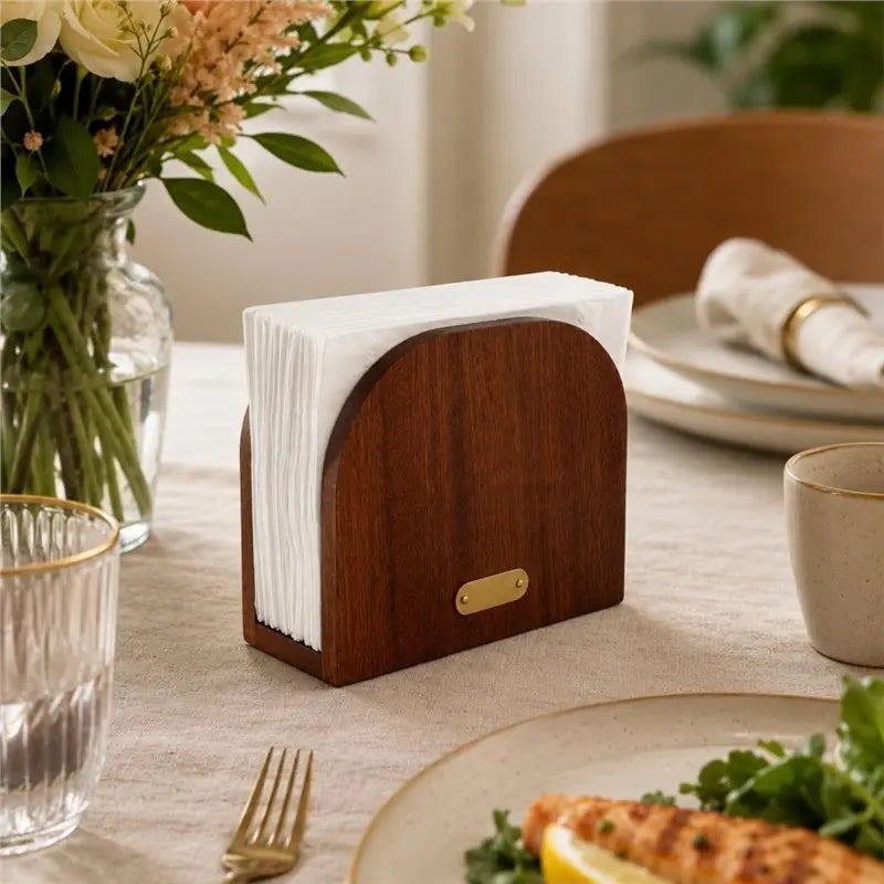 Wooden Upright Napkin Holder for Table, Kitchen & Dining
