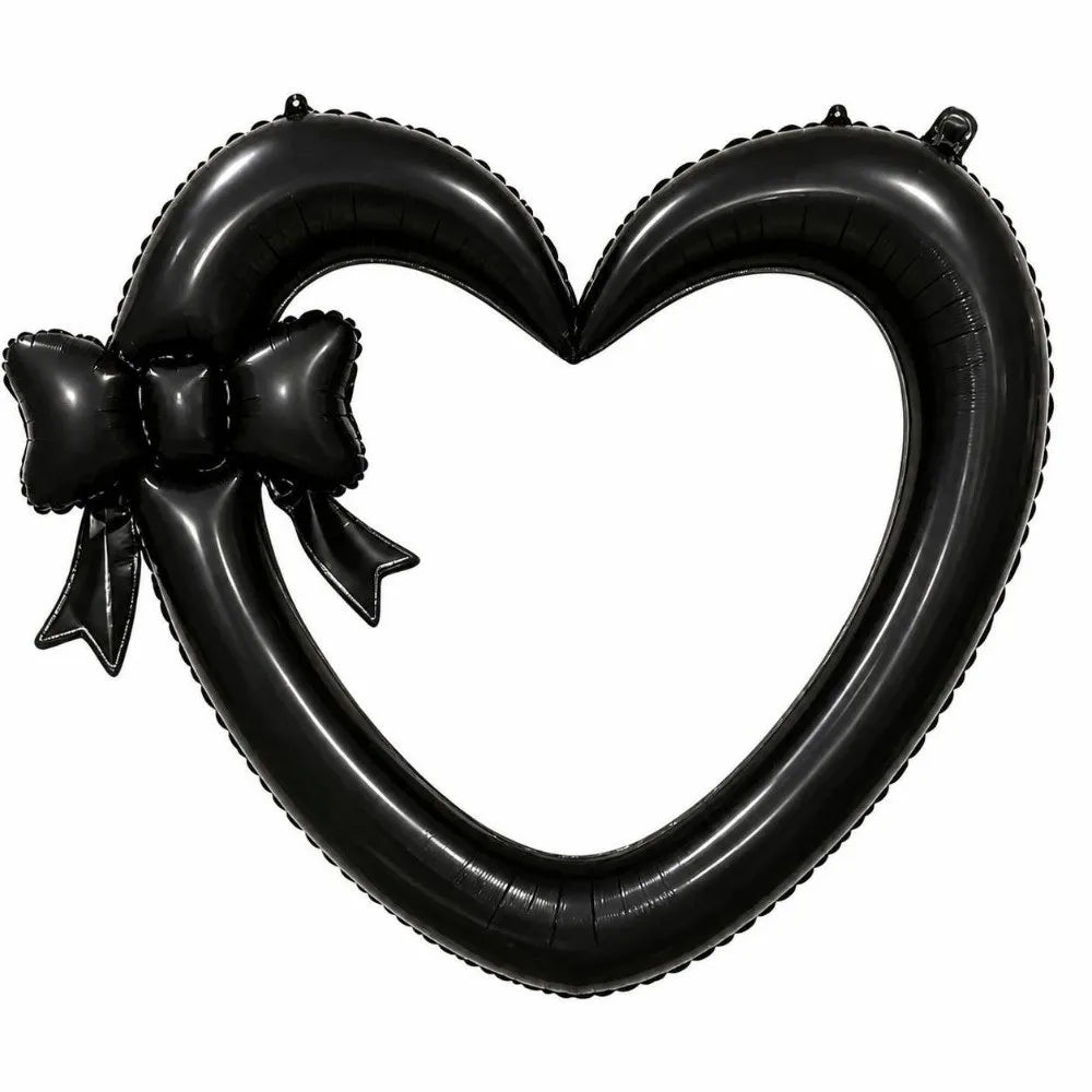 Heart Bow Foil Balloon Photo Prop – Valentine's Party Décor