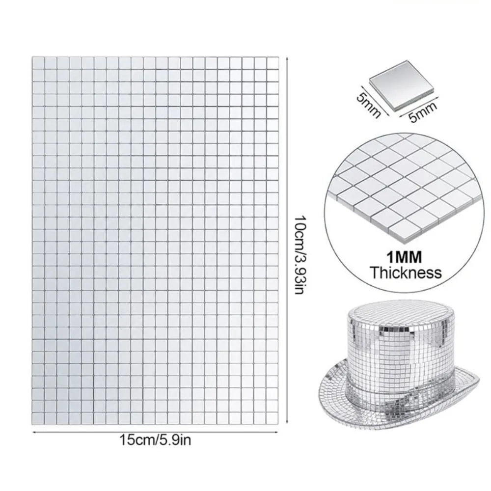 Self-Adhesive Mosaic Mirror Tiles – Flexible Silver Glass Sheet