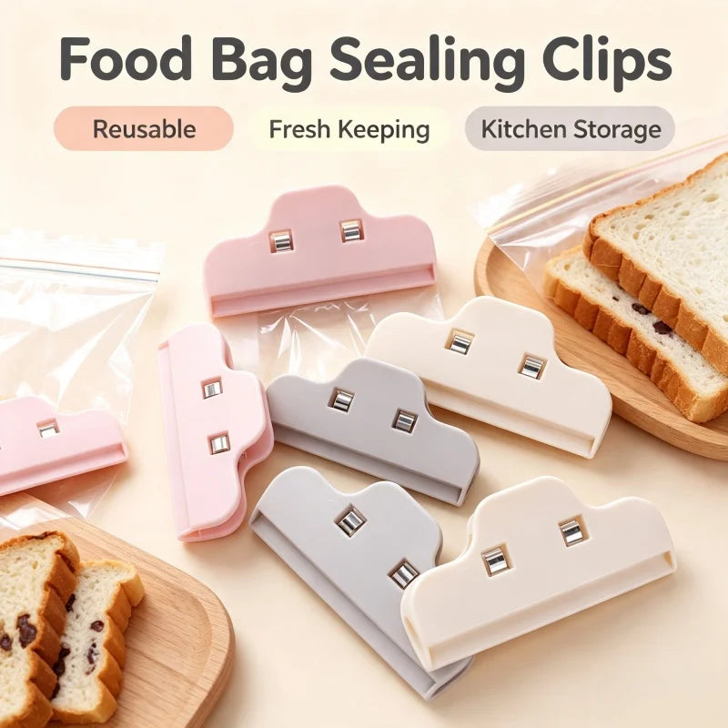 Reusable Food Bag Sealing Clips – Plastic Snack Bag Clamps