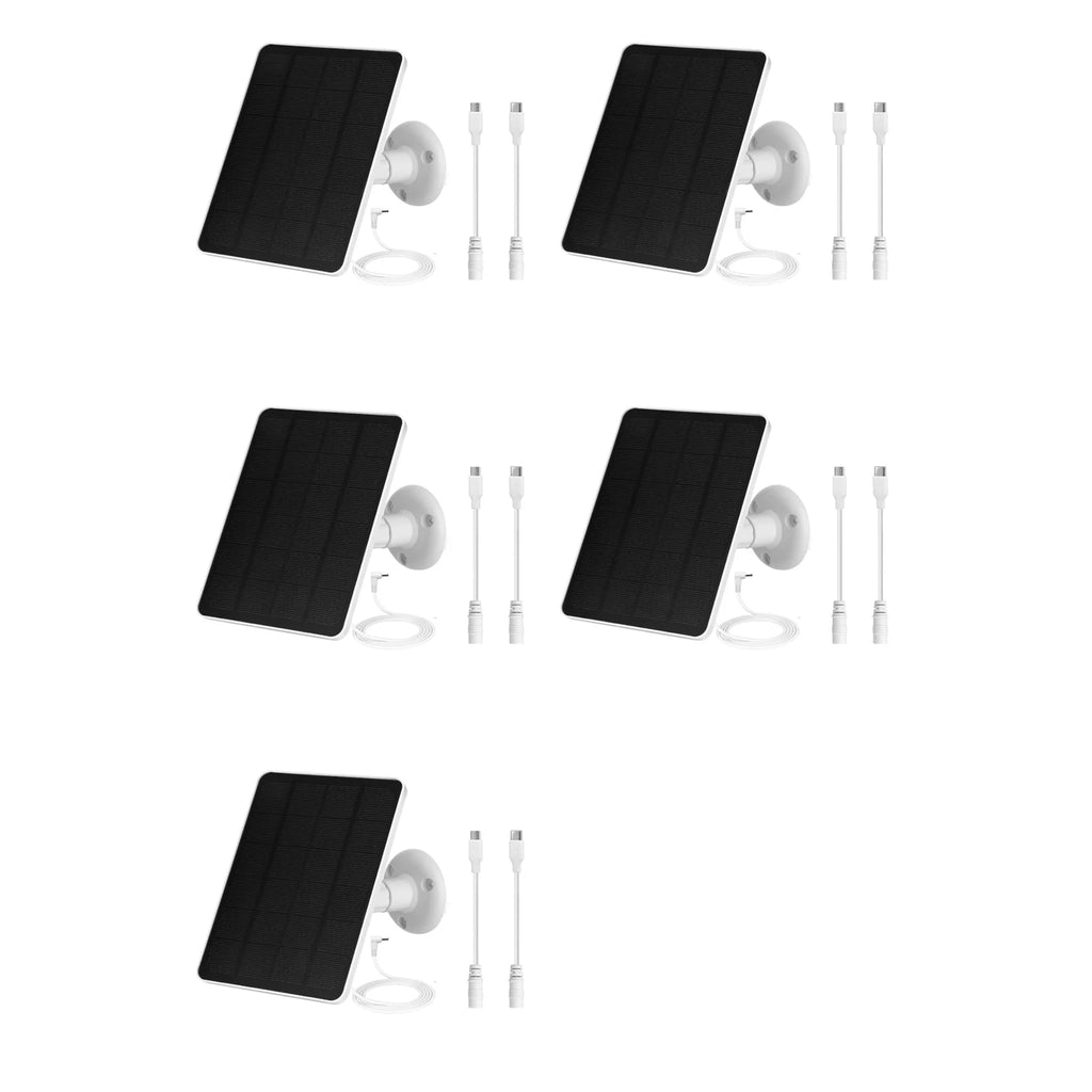 5W Waterproof Solar Panel 5-Pack for Outdoor Security Cameras