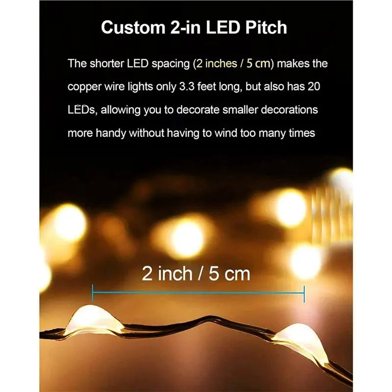 40-Pack Battery Fairy Lights 3.3Ft 20 LED Warm White String