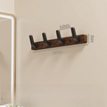 Wall Mounted Walnut Wood Clothes Hook – No Drill Entryway Organizer