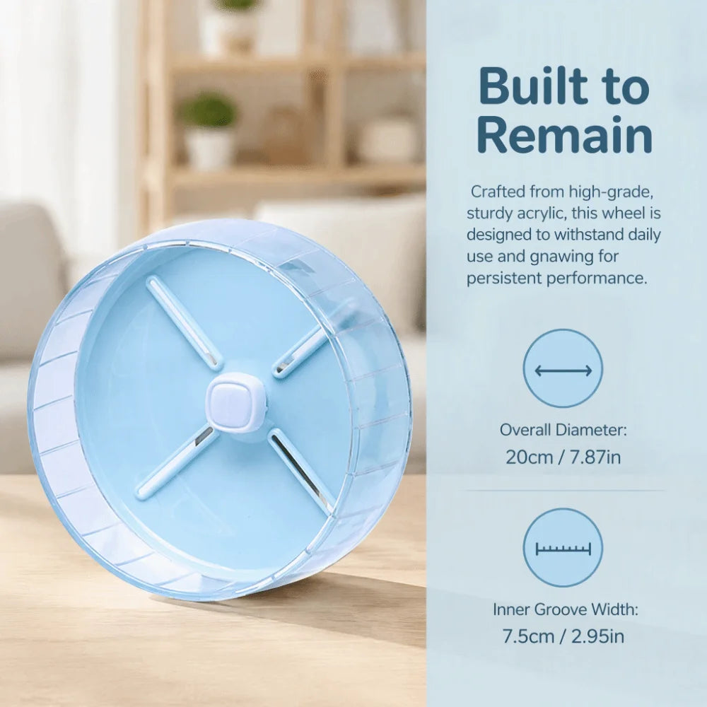 Silent Acrylic Hamster Exercise Wheel 20cm – Anti-Slip Running