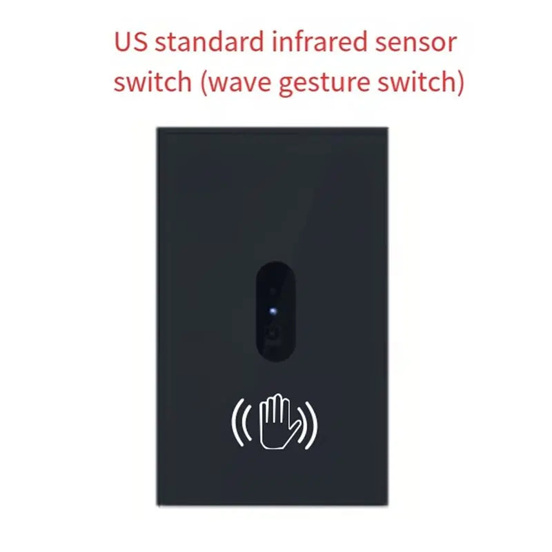 Infrared No-Touch Wall Light Switch – Glass Panel US Plug