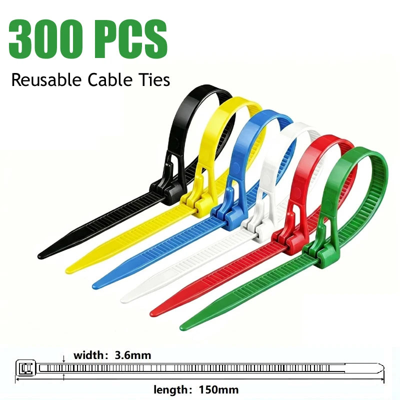 UV Resistant Reusable Nylon Cable Ties 100/300/1000 PCS