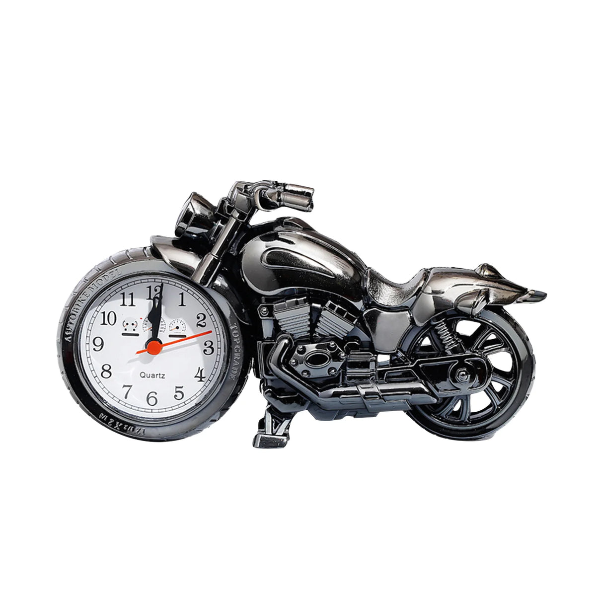 Retro Motorcycle Alarm Clock – Battery Powered Desktop Decor Gift