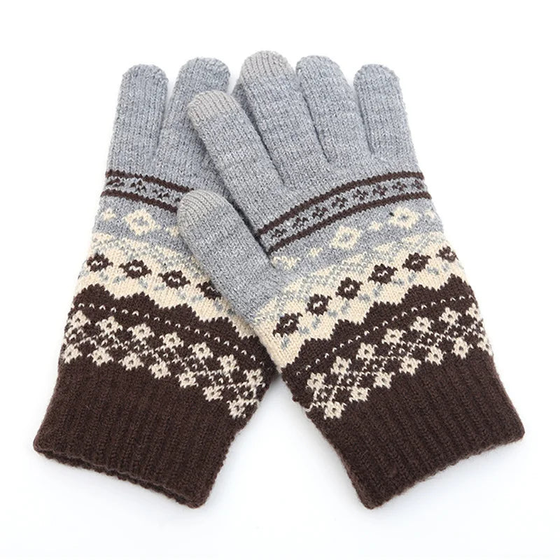 Winter Touch Screen Knit Gloves – Unisex Warm Full Finger