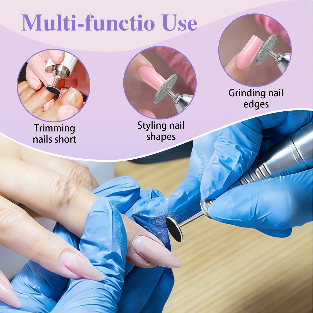 Diamond Electric Nail Drill Bit – Cuticle Cutter & Polisher