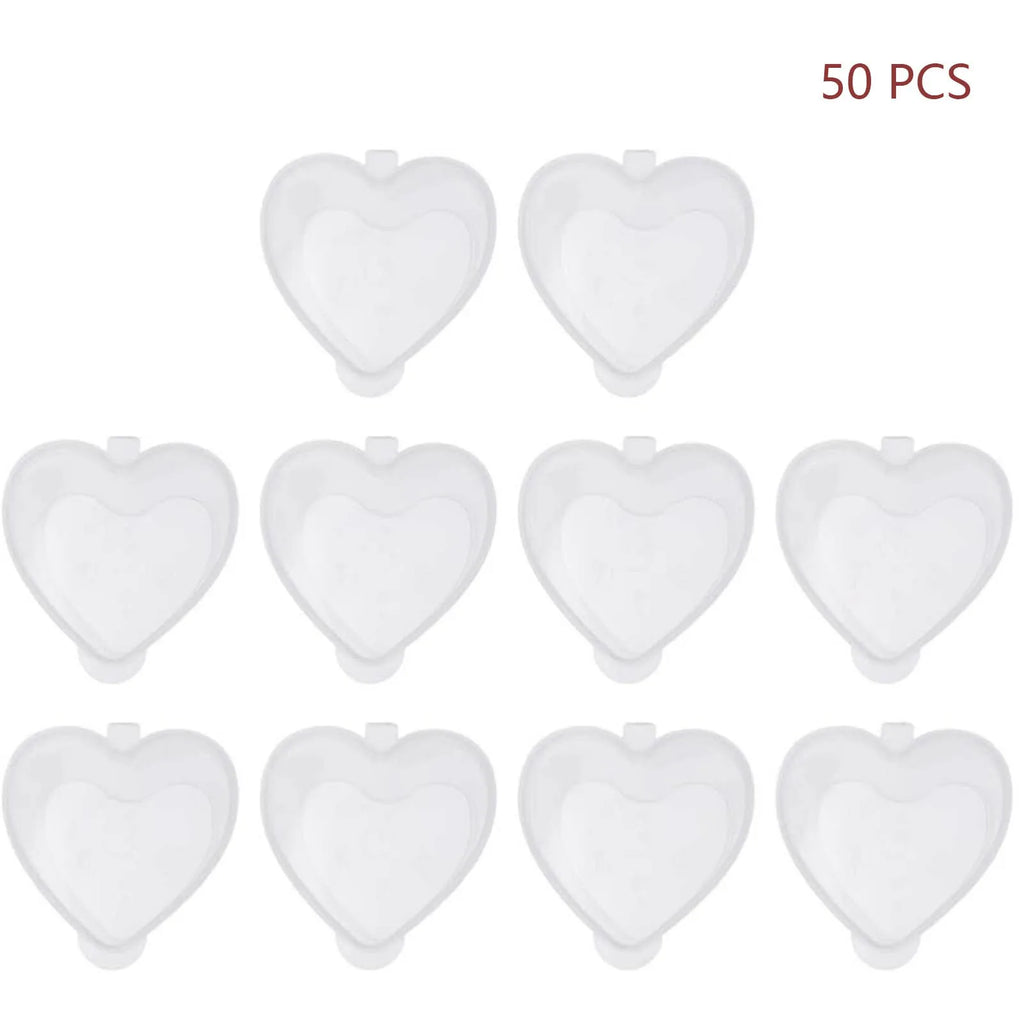 50-Pack Heart Shaped Clear Dessert Cups with Lids 20ml