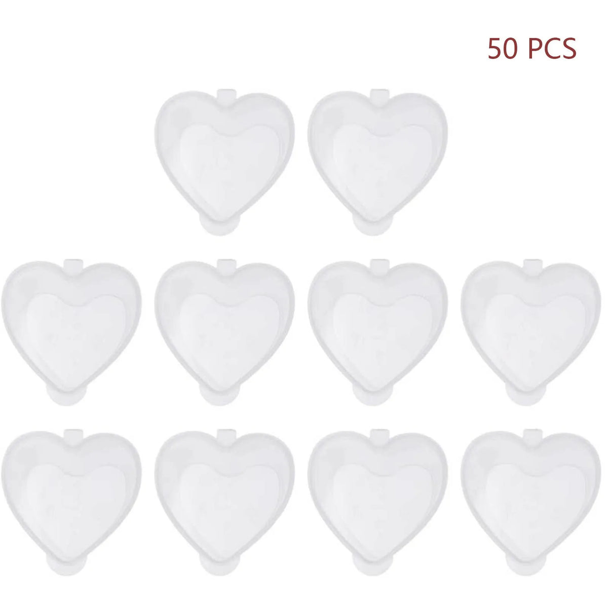 50-Pack Heart Shaped Clear Dessert Cups with Lids 20ml