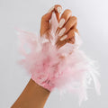 Colorful Feather Cuff Wristband – Nail Art Manicure Photo Prop