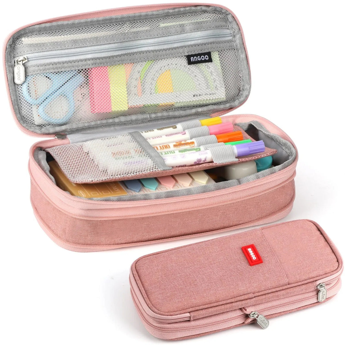 Large Capacity Canvas Pencil Case – Multi-Color School Organizer