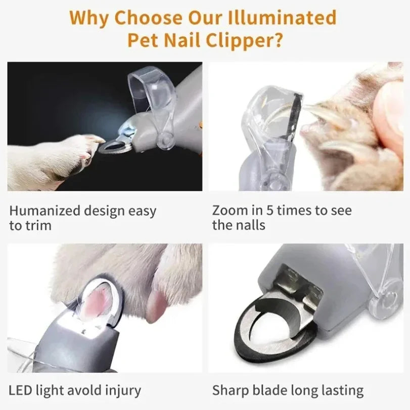 LED Pet Nail Clipper for Cats & Dogs – Safe Precision Trim