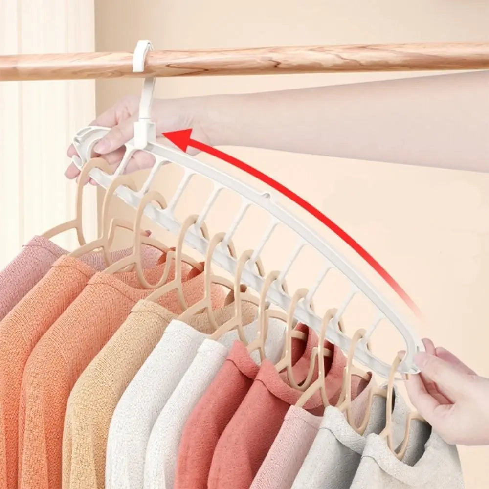 11-Slot Rotating Folding Clothes Hanger – Space Saving Closet Rack