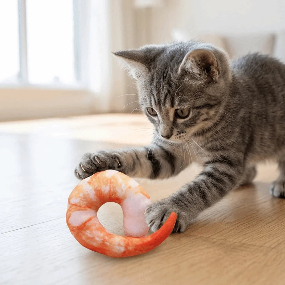 3D Shrimp Squeaky Plush Dog Toy – Soft Chew Toy for Pets