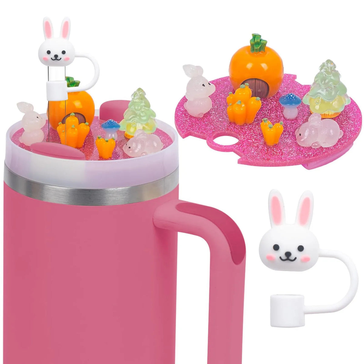 Tumbler Charm Set with Lid & Straw Cover – 30oz/40oz Cups
