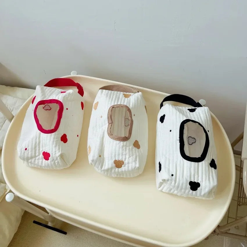 Cartoon Bear Flip Tissue Box Car Hanging Wet Wipes Holder