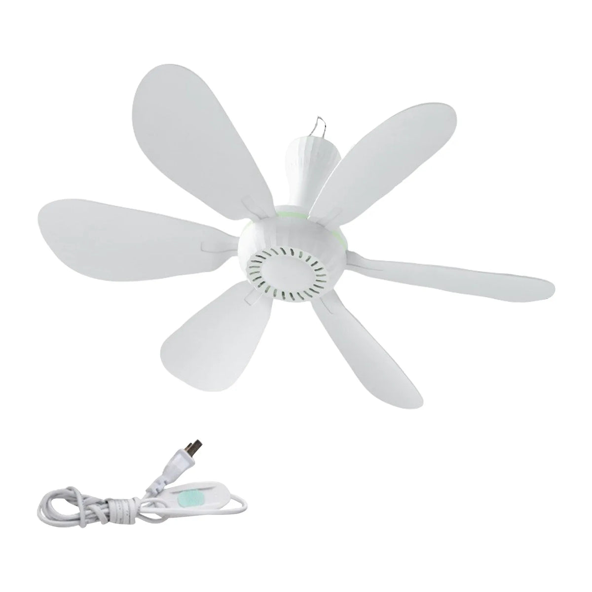 Silent 6-Blade USB Ceiling Canopy Fan – Camping & Dorm Hanging Fan
